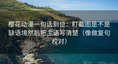 樱花动漫一句话到位：盯截图是不是缺语境然后把主语写清楚（像做复句校对）