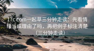 17c com一起草三分钟走读：先看情绪当成理由了吗，再把例子标注清楚（三分钟走读）