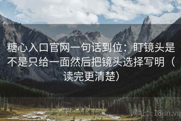 糖心入口官网一句话到位：盯镜头是不是只给一面然后把镜头选择写明（读完更清楚）