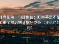 蜂鸟影院一句话到位：盯字幕是不是加重了然后把证据列成条（评论也能用）