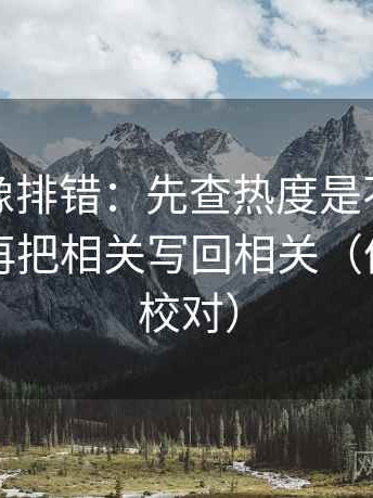 爱一番像排错：先查热度是不是放大偏差，再把相关写回相关（像做复句校对）