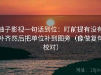 柚子影视一句话到位：盯前提有没有补齐然后把单位补到图旁（像做复句校对）